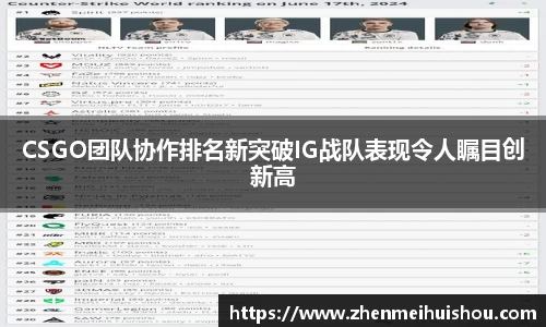 CSGO团队协作排名新突破IG战队表现令人瞩目创新高